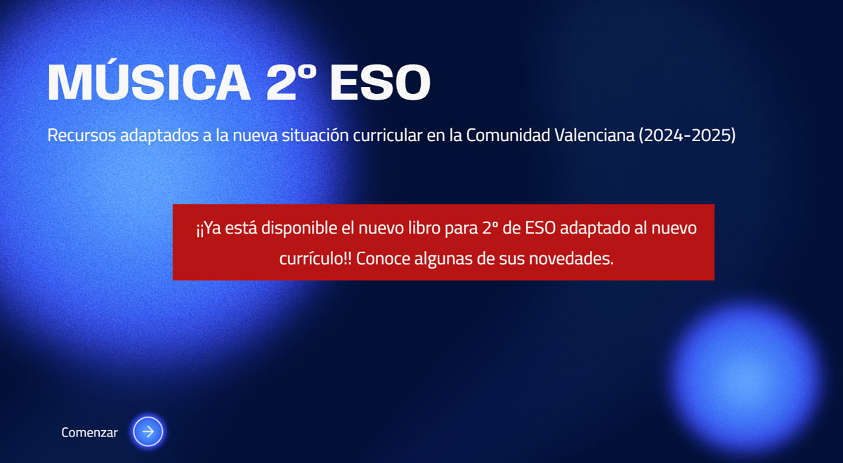 Accede a las novedades de m&uacute;sica 2 ESO para la Comunidad Valenciana